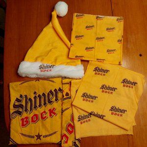 Shiner Beer lot 2 handkerchiefs, 4 neck gaiters, and Santa Hat - 0038